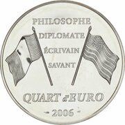 ¼ Euro Benjamin Franklin, France, 2006 reverse image