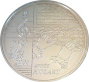 ¼ Euro Wolfgang Amadeus Mozart, France, 2006 reverse image