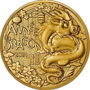 ¼ Euro Year of the Dragon, France, 2023 reverse image