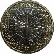 1 Euro 2nd map obverse image