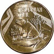1 Dollar In the name of Elizabeth II; 6th Portrait - The Big Tasmanian Devil, Australia, 2023 reverse image