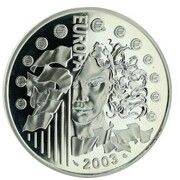 1½ Euros Introduction of the Euro, France, 2003 reverse image