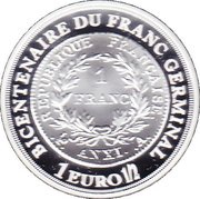 1½ Euros Franc obverse image