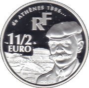 1½ Euros Pierre de Coubertin obverse image