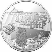 1 Dollar In the name of Elizabeth II; 6th portrait - Creatures of the Deep - Silver Proof, Australia, 2023 reverse image