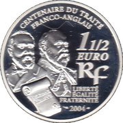 1½ Euros Entente Cordiale obverse image