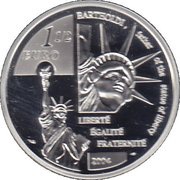1½ Euros Frédéric Auguste Bartholdi reverse image