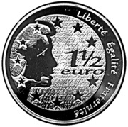 1½ Euros Marianne, France, 2004 reverse image