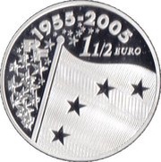 1½ Euros European Union Flag obverse image