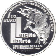 1½ Euros Law of December 9, 1905, France, 2005 reverse image