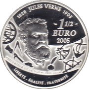 1½ Euros "Around The World In 80 Days", France, 2005 reverse image