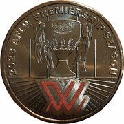 1 Dollar In the name of Elizabeth II; 6th portrait - AFLW Premiership; Coloured, Australia, 2023 reverse image
