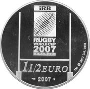 1½ Euros Rugby World Cup, France, 2007 reverse image
