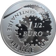 1½ Euros Tintin and the Professor obverse image