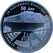 1½ Euros European Parliament, France, 2008 reverse image