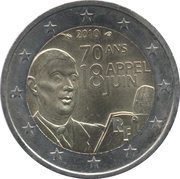2 Euros Speech of June 18th 1940 obverse image