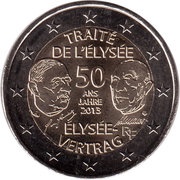 2 Euros Élysée Treaty obverse image