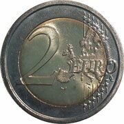 2 Euros World AIDS Day; Coloured reverse image