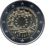 2 Euros 30 Years of European Union Flag obverse image