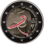 2 Euros Pink ribbon; Colored obverse image