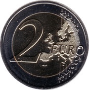 2 Euros Bleuet de France; Colored reverse image