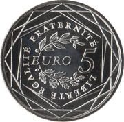 5 Euros La Semeuse, France, 2008 reverse image