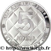 5 Euros Gabrielle Chanel, France, 2008 reverse image