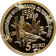 5 Euros New Franc, France, 2010 reverse image