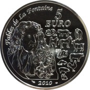 5 Euros La Fontaine - Year of the Tiger, France, 2010 reverse image