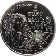 5 Euros La Fontaine - Year of the Rabbit, France, 2011 reverse image