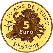 5 Euros Euro Coins and Banknotes, France, 2012 reverse image