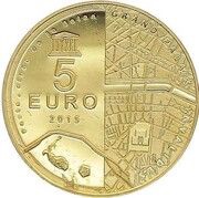 5 Euros Invalides/Grand Palais, France, 2015 reverse image