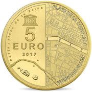 5 Euros Assemblée Nationale et Place de la Concorde, France, 2017 reverse image