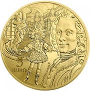 5 Euros Baroque and Rococo era, France, 2018 reverse image