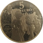 5 Euros Semeuse Écu de VI Livres, France, 2018 reverse image