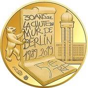 5 Euros Berlin Wall obverse image