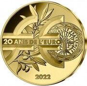 5 Euros 20th Anniversary of the Euro, France, 2022 reverse image