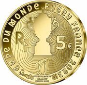 5 Euros Rugby World Cup France 2023 obverse image