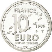 10 Euros - Essai / Trial, France, 1999 reverse image