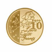 10 Euros Map of Europe, France, 2003 reverse image