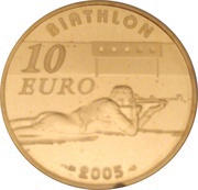 10 Euros Biathlon, France, 2005 reverse image