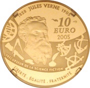 10 Euros From the Earth to the Moon, France, 2005 reverse image