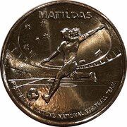 1 Dollar In the name of Elizabeth II; 6th Portrait - Matildas - Women's World Cup 2023; Shooting, Australia, 2023 reverse image