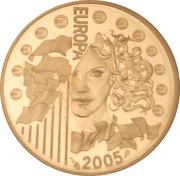 10 Euros European Union Flag, France, 2005 reverse image