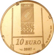 10 Euros Rugby World Cup, France, 2007 reverse image