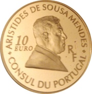 10 Euros Aristides de Sousa Mendes obverse image