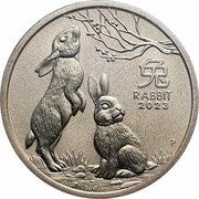1 Dollar - Elizabeth II Posthumous; 6th Portrait - Year of the Rabbit, Australia, 2023 reverse image