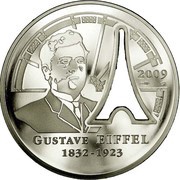 10 Euros Gustave Eiffel, France, 2009 reverse image