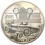 10 Euro Ettore Bugatti, France, 2009 reverse image