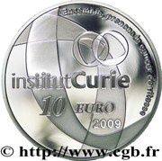 10 Euros Curie Institute, France, 2009 reverse image